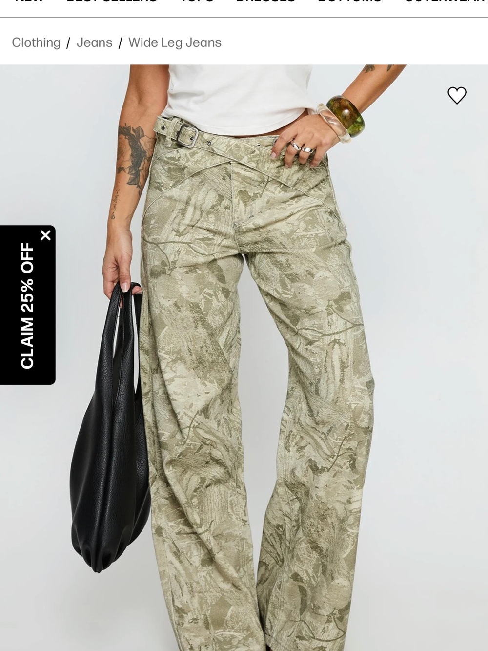 Princess Polly Camo Wide Leg Jeans